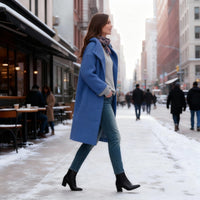 Gilda Coat with Hood in Blue