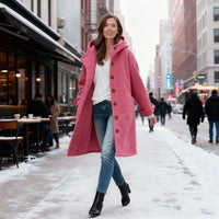 Gilda Coat with Hood in Pink