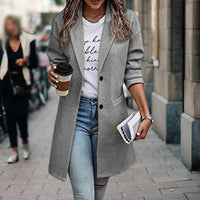 Gilda Elegant Coat with Pockets in Grey