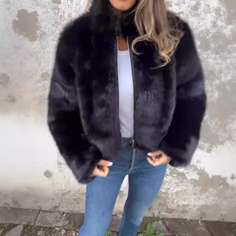Gilda Jacket with Zip Front in Black