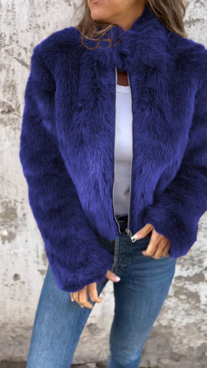 Gilda Jacket with Zip Front in Blue