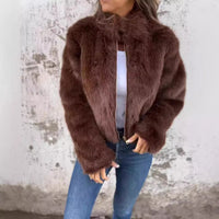 Gilda Jacket with Zip Front in Dark Brown