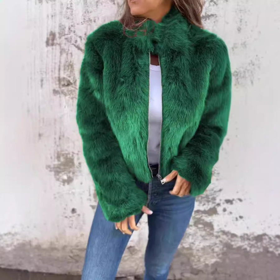 Gilda Jacket with Zip Front in Green