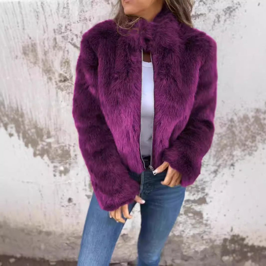 Gilda Jacket with Zip Front in Purple