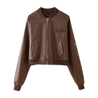 Gilda Leather Jacket in Coffee