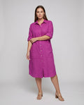 Gilda Relaxed Linen Dress with Pockets and Side Split