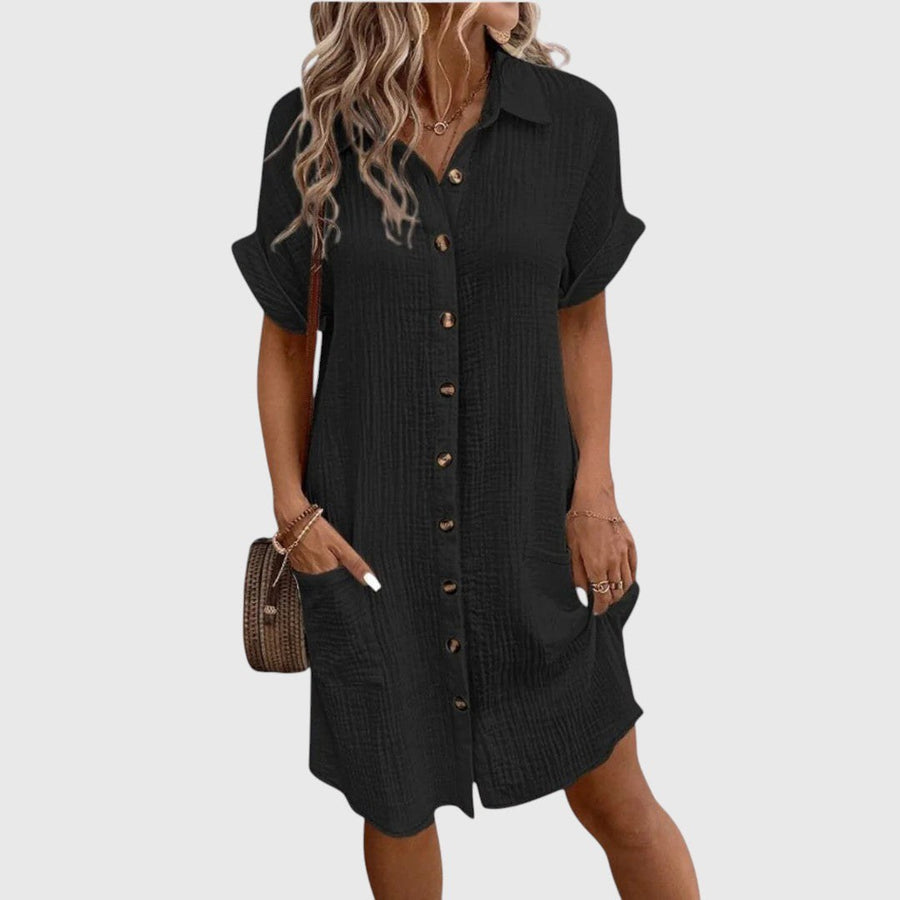 Gillian Elegant Summer Dress in Black
