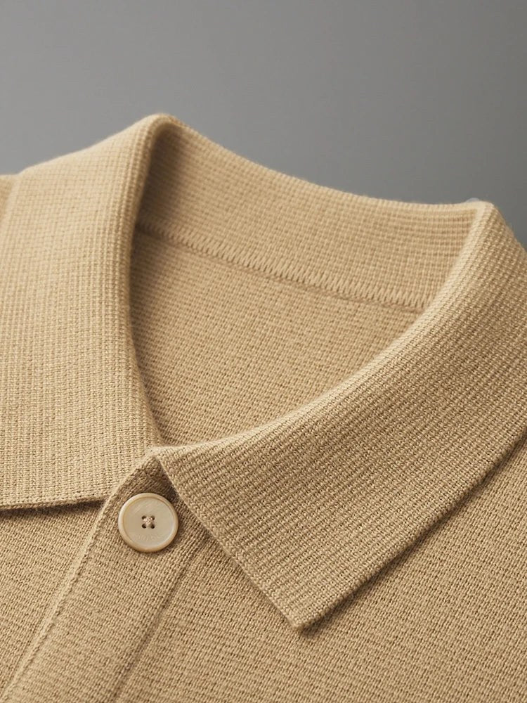 Giorgio Bello Merino Wool Cardigan in Biege