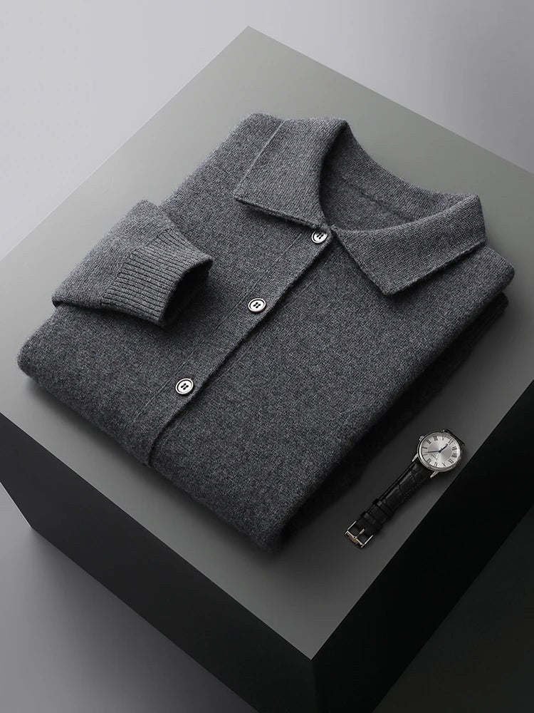 Giorgio Bello Merino Wool Cardigan in Biege