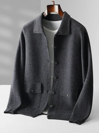 Giorgio Bello Merino Wool Cardigan in Sate Gray
