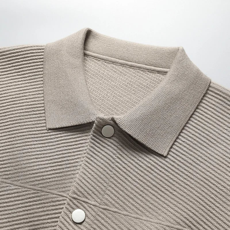 Giorgio Bello Ribbed Cardigan in Khaki