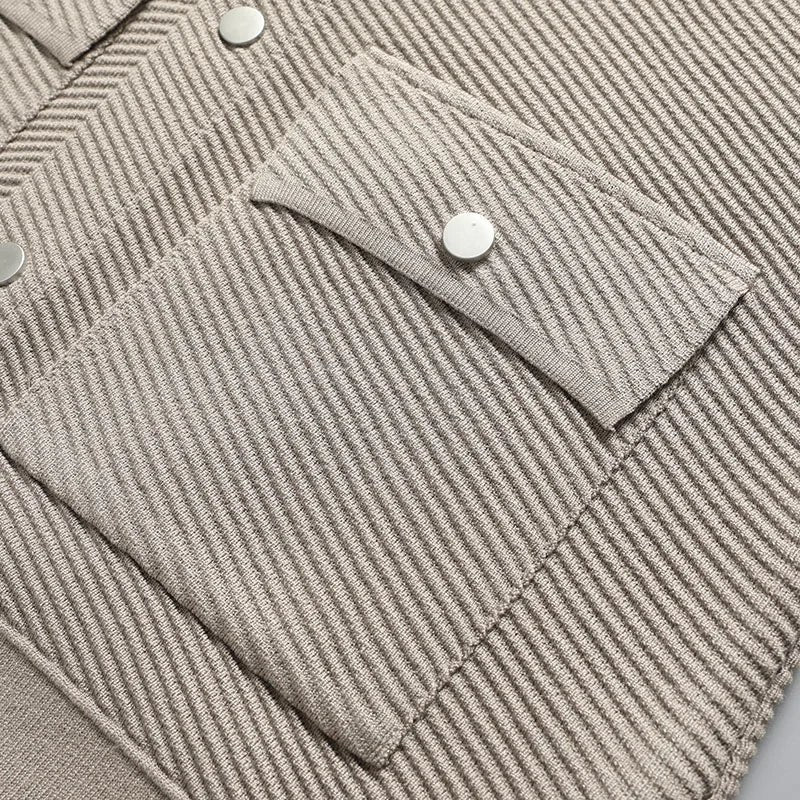 Giorgio Bello Ribbed Cardigan in Khaki