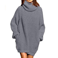 Giselle Casual Knit Dress in Grey