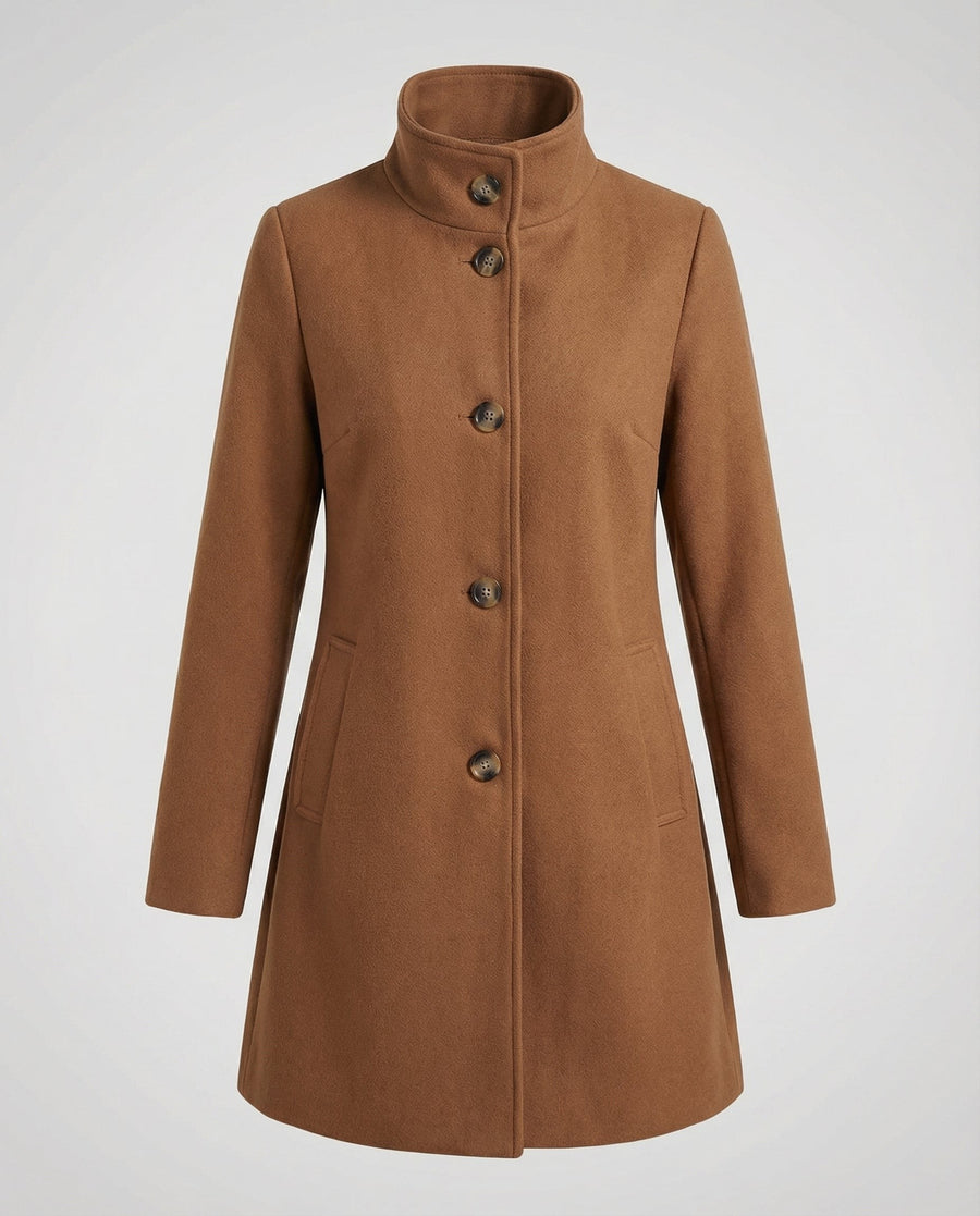 Giselle Elegant Coat in Brown