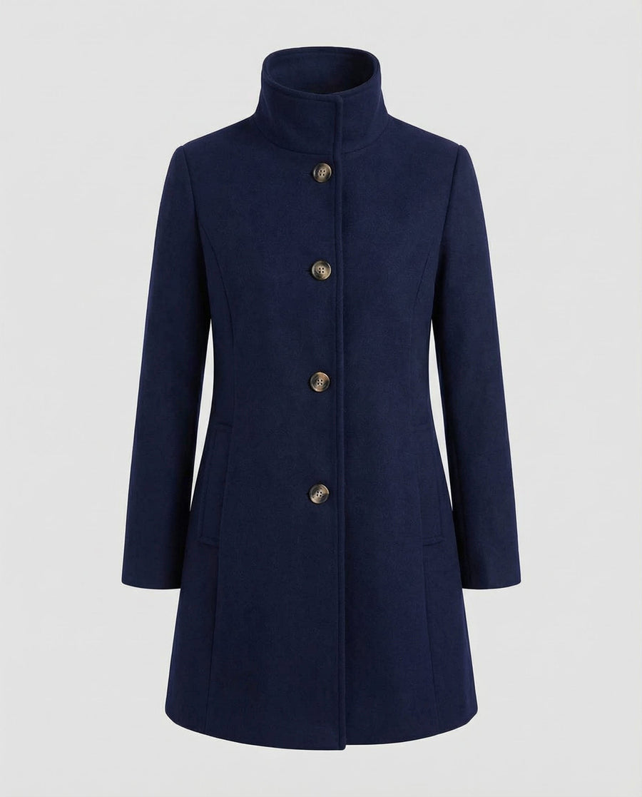 Giselle Elegant Coat in Navy