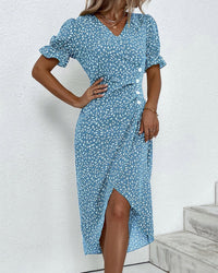 Giselle™ Floral V-Neck Dress in Red