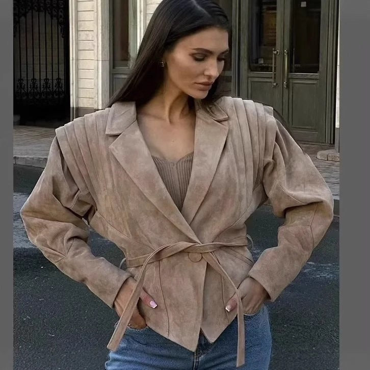 Giulia Leather Jacket with Belted