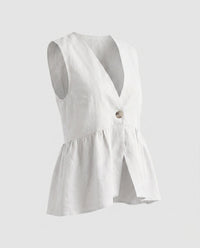 Giulia Linen Vest in White