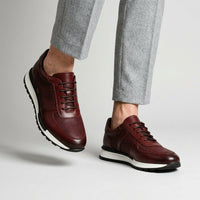 Glendale Genuine Leather Sneaker in Mahogany