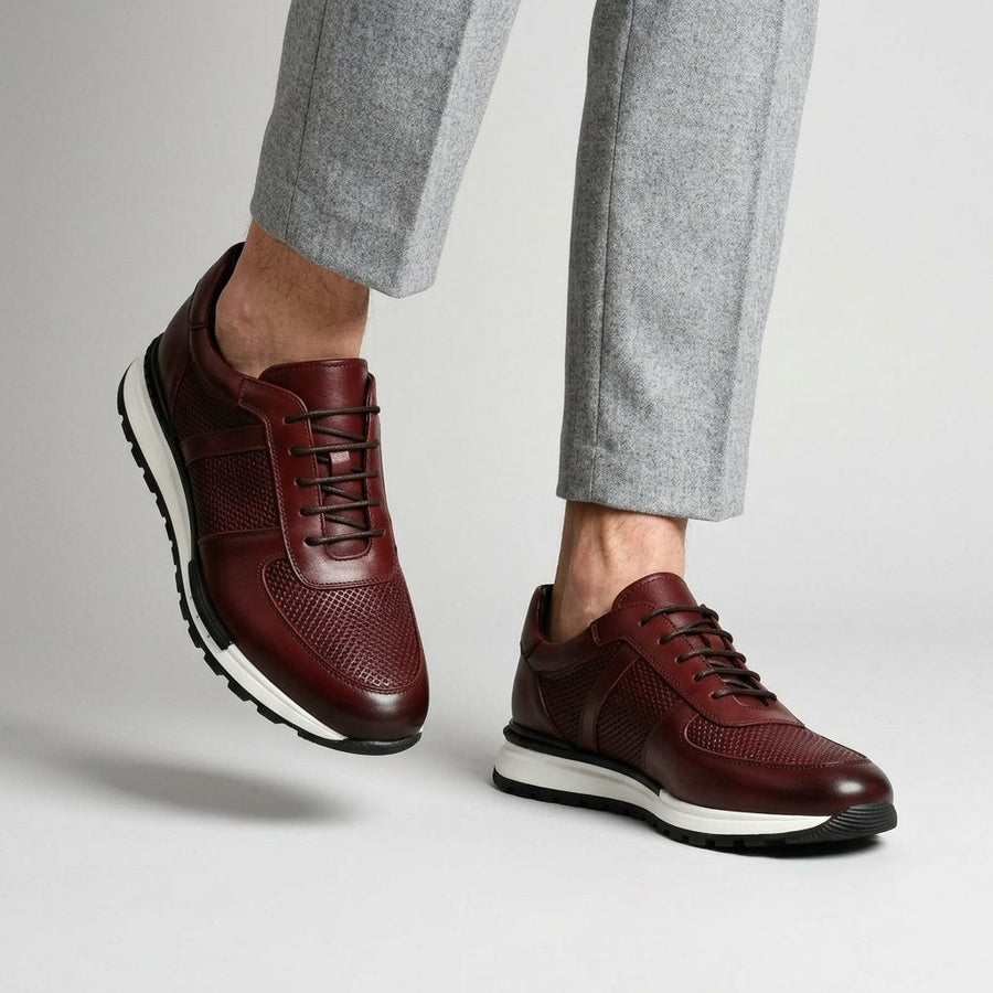 Glendale Genuine Leather Sneaker in Mahogany