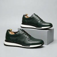 Glendale Genuine Leather Sneaker in Royal Green