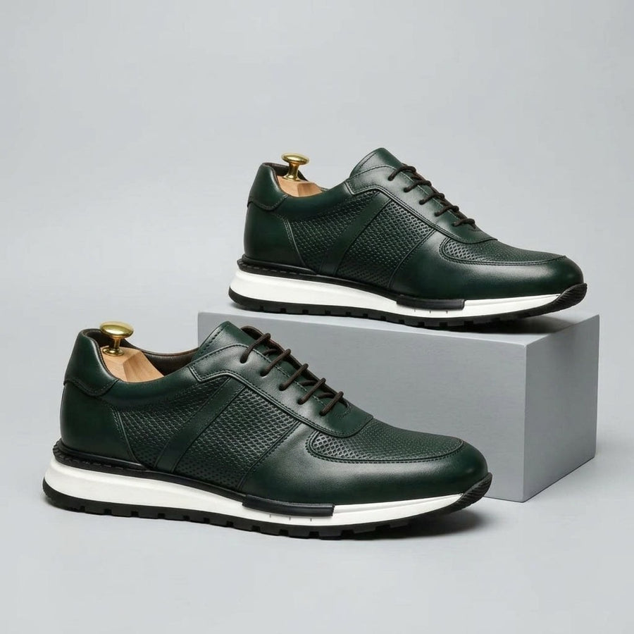 Glendale Genuine Leather Sneaker in Royal Green
