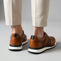 Glendale Genuine Leather Sneaker in Sienna Brown