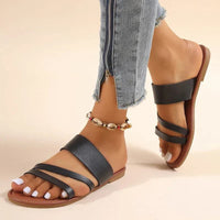 Grace Women's Flat Slip-On Sandals in Orange