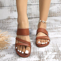 Grace Women's Flat Slip-On Sandals in Orange