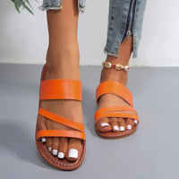 Grace Women's Flat Slip-On Sandals in Orange