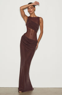 Annabel Maxi Dress – Plum Brown