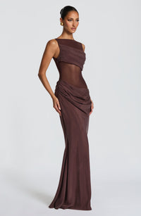 Annabel Maxi Dress – Plum Brown