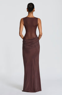 Annabel Maxi Dress – Plum Brown
