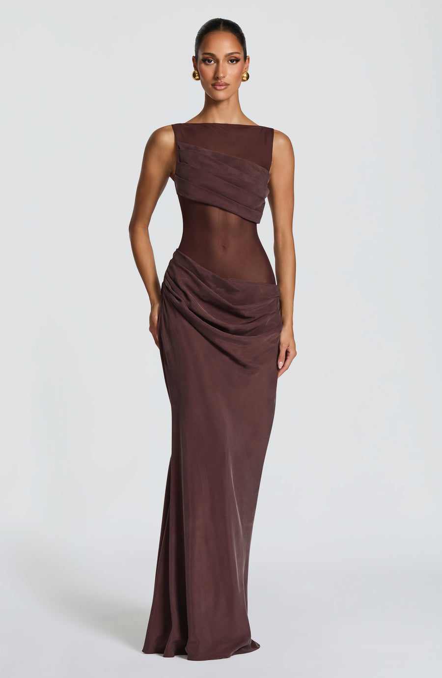 Annabel Maxi Dress – Plum Brown