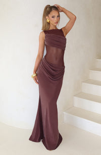 Annabel Maxi Dress – Plum Brown