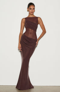 Annabel Maxi Dress – Plum Brown
