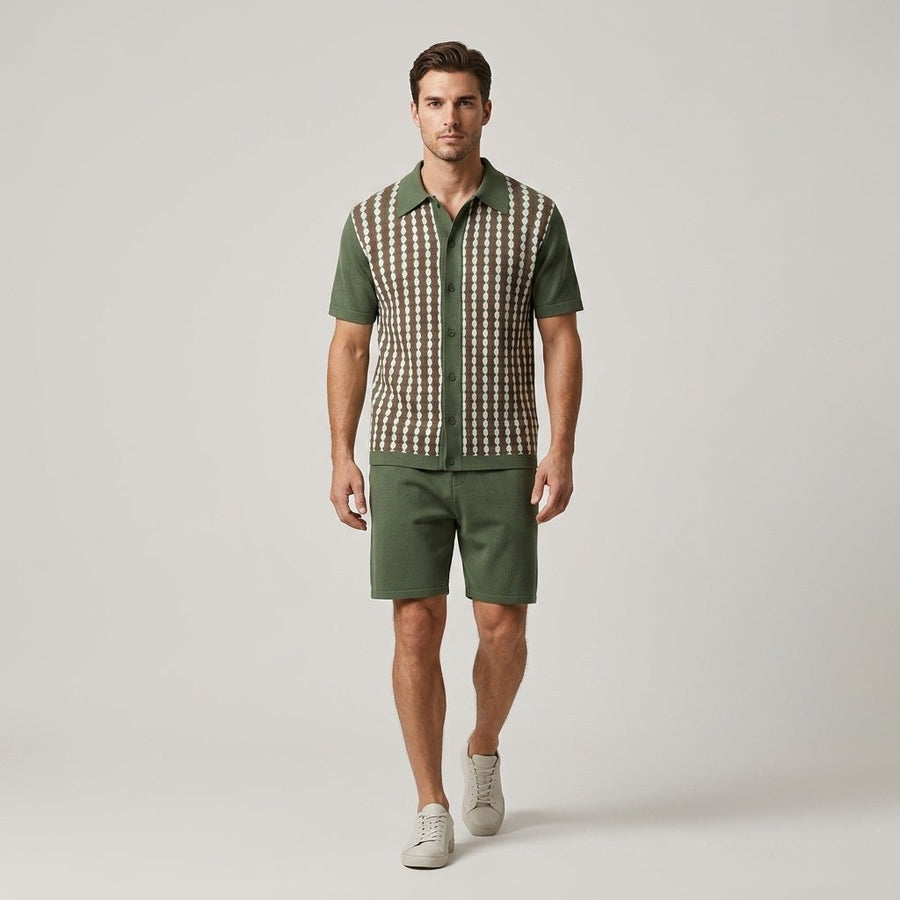 Grady Striped Two Piece Set in Sage