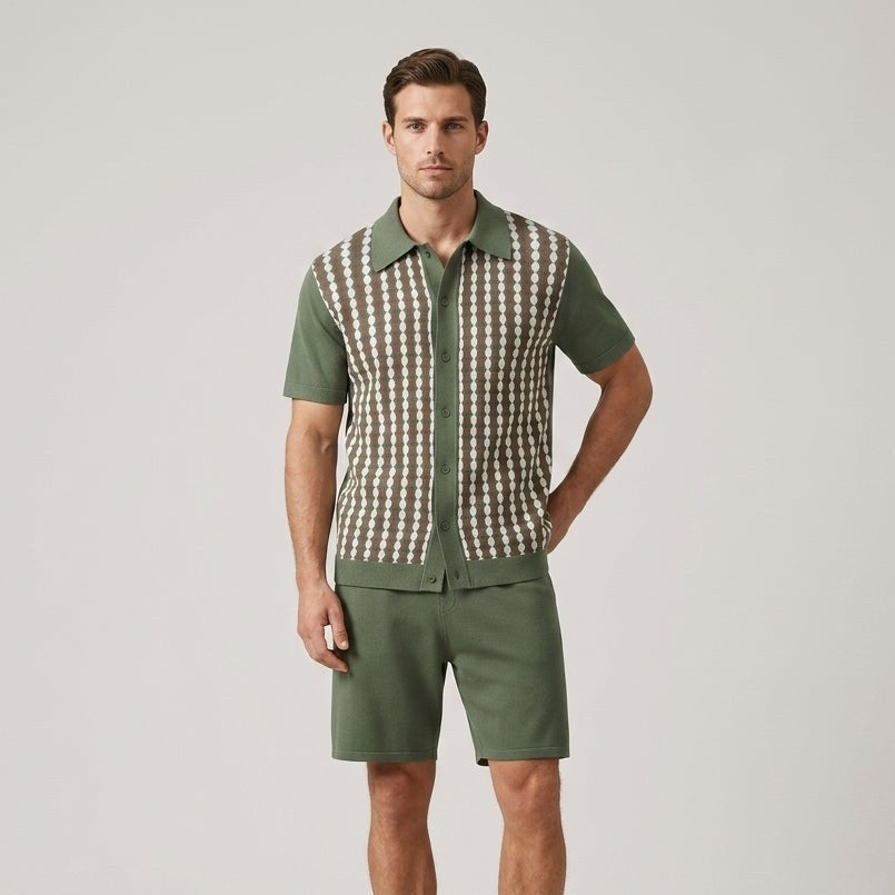Grady Striped Two Piece Set in Sage