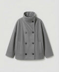 Greta Coat with Stand Collar and Oversized