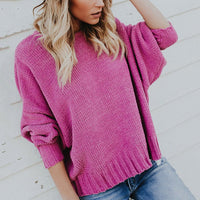 Greta Knit Sweater in Magenta