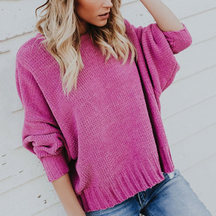 Greta Knit Sweater in Magenta