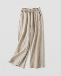Greta Linen Trousers in Apricot
