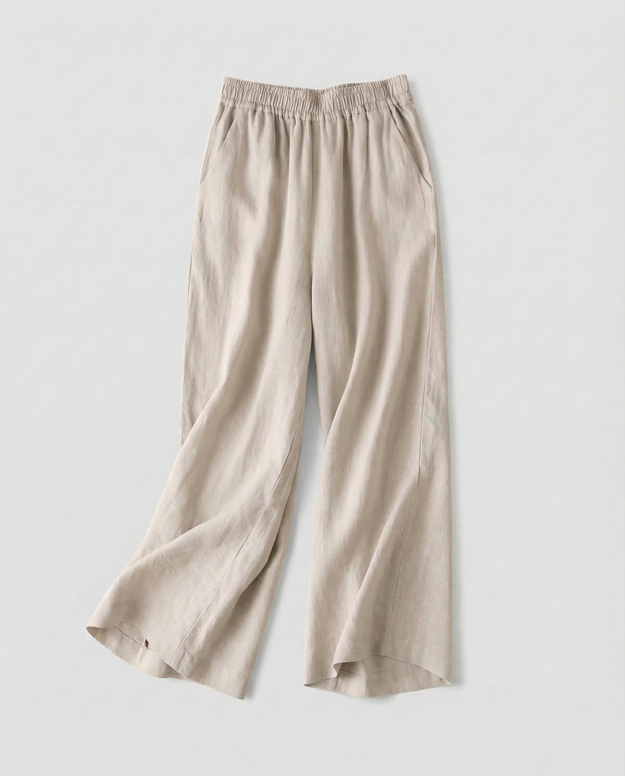 Greta Linen Trousers in Beige