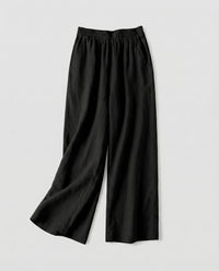 Greta Linen Trousers in Black