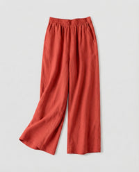 Greta Linen Trousers in Red