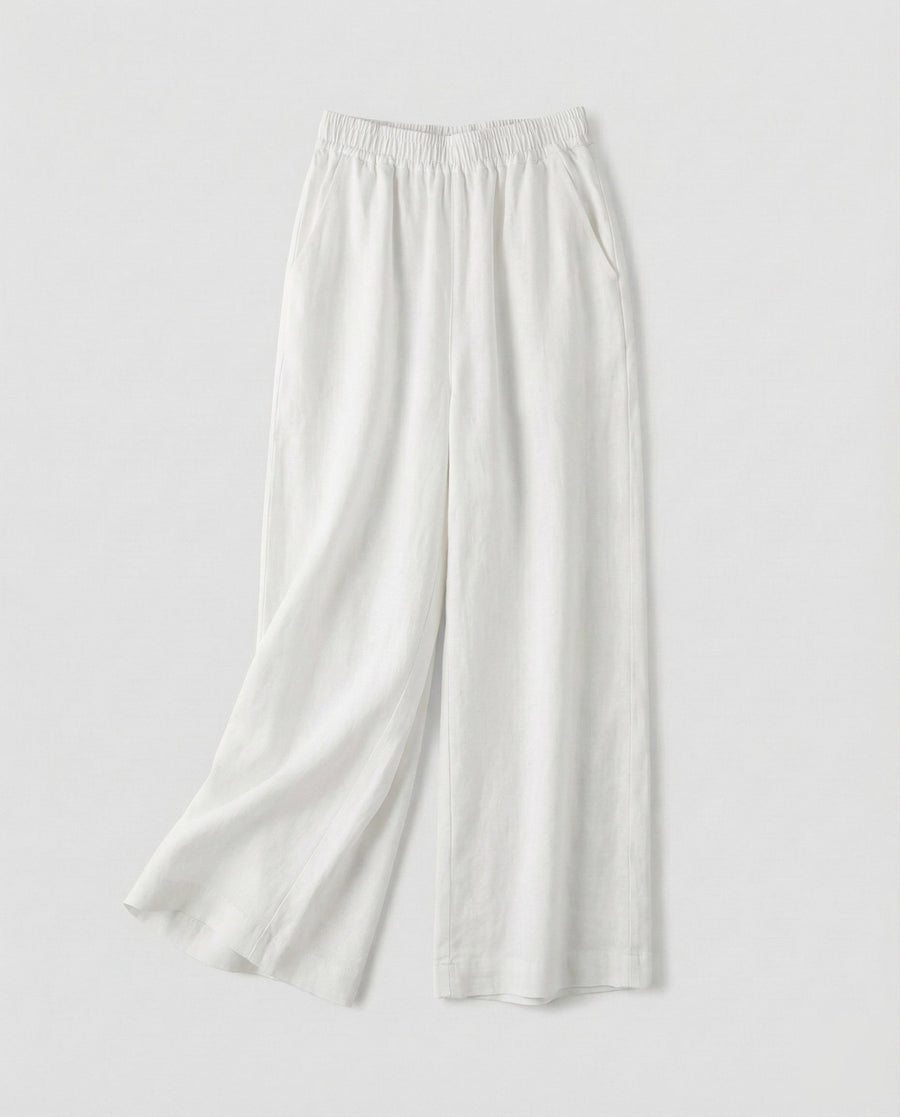 Greta Linen Trousers in White