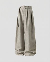 Greta Linen Trousers with Belted in Beige