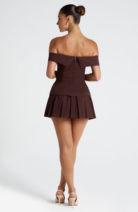 Carmen Mini Skirt in Plum Brown