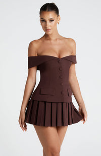 Carmen Mini Skirt in Plum Brown