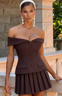 Carmen Mini Skirt in Plum Brown